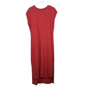 The Normal Brand Vintage Slub Tee Dress 100% Cotton Orange Rust Size Medium EUC